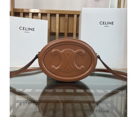 [CELINE-셀린느]  퀴르 트리옹프 오벌백 - 부드러운 카프스킨 탠